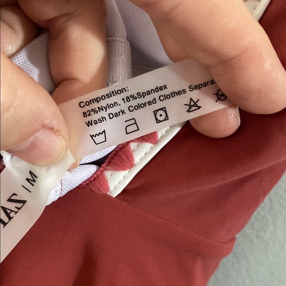 ZafulSwim burgundy One-Piece Swimsuit size Medium 6 - Picture 9 of 9